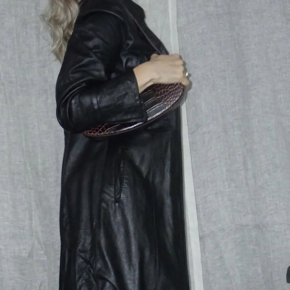 Vintage Vera Pelle Long Leather Jacket - Picture 2 of 3